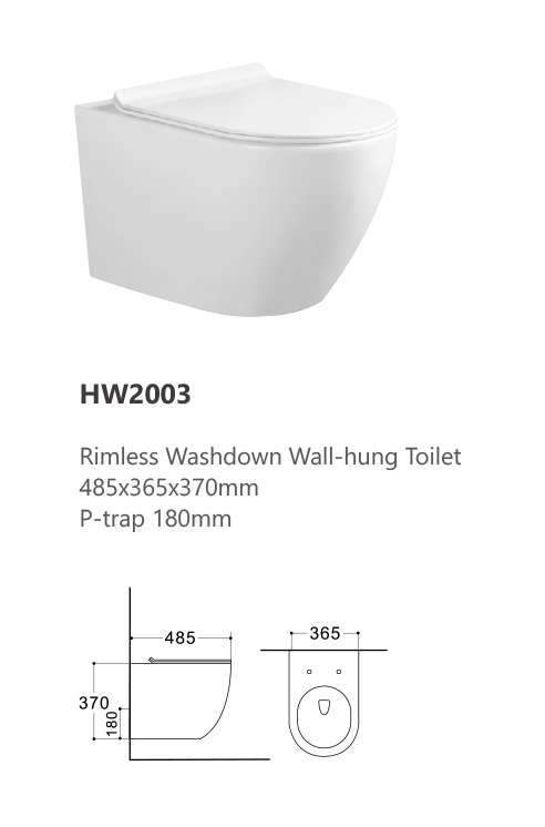 OneLife HW2003 Λεκάνη Κρεμαστή με Slim Κάλυμμα Soft Close Λευκή